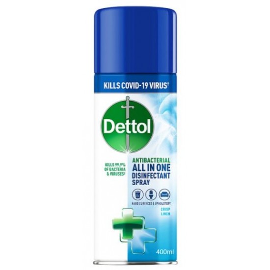 Dettol All-In-One Disinfectant Spray, Crisp Linen (400ml) 