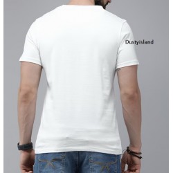 Men White Custom Print T-shirt (Pack of 2)