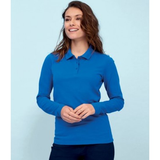 SOL S Ladies Perfect Long Sleeve Piqué Polo Shirt 