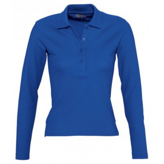SOL S Ladies Podium Long Sleeve Cotton Piqué Polo Shirt 