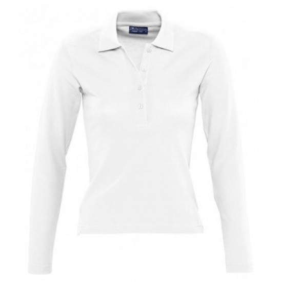 SOL S Ladies Podium Long Sleeve Cotton Piqué Polo Shirt 