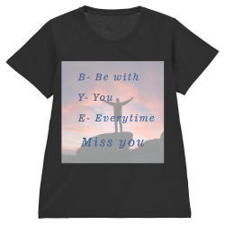 Women's BYE Miss You Printed T-shirt