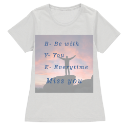 Women's BYE Miss You Printed T-shirt