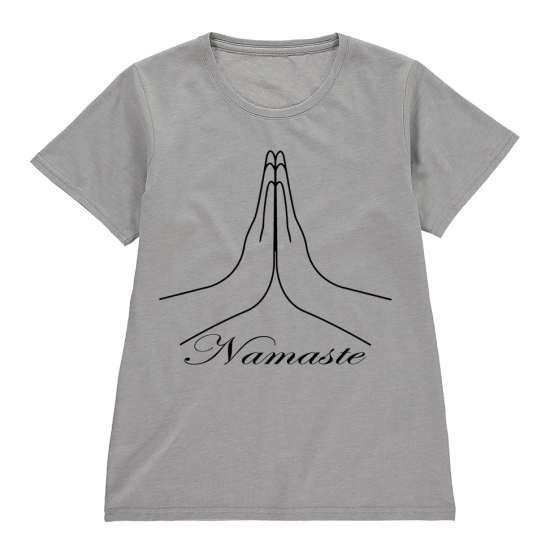 Women s Black Namaste Printed T-shirt 