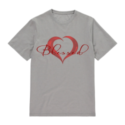 Blessed with Heart Shape Printed T-shirt