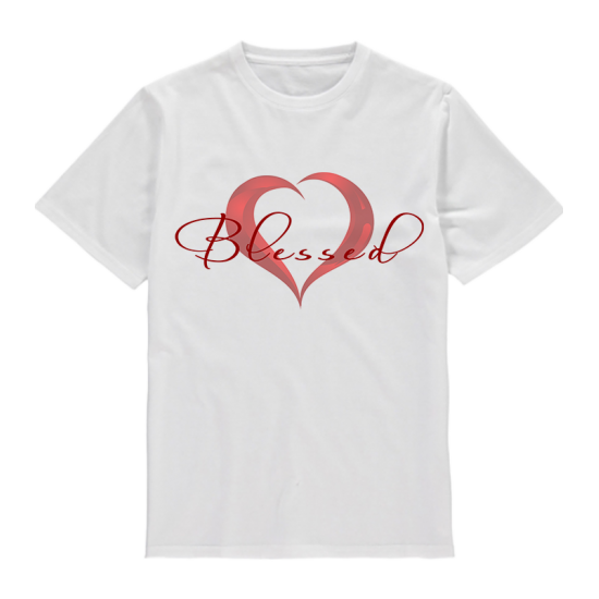 Blessed with Heart Shape Printed T-shirt 
